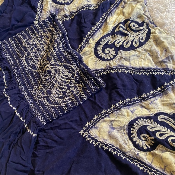 Dark blue hippie style long flowy dress - Picture 3 of 5